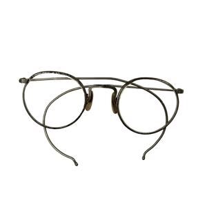 American Optical Fulvue AO23 Round Metal Myopia Eyeglasses Frame Flat Lens Spect